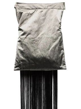 KIKO KOSTADINOV Doris hair trimmed messenger bag Silken Silver Silk F/W 19